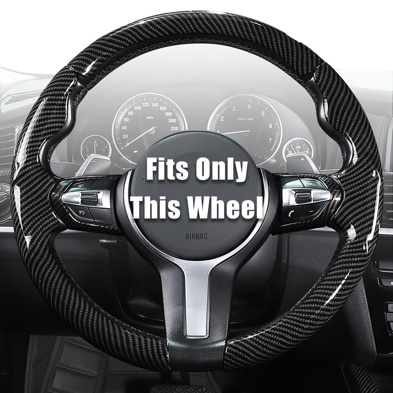Aimato Customized Steering Wheel Cover for BMW(M Sport) X3 2014-2017/X5 2014-2018/3 Series 2012-2019/5 Series 2014-2016/328i 320i 330i 325i 528i 530i 535i 2 4 6 Series X2 X4 X6 M2 M4 M5 M6 Sport Bright Black