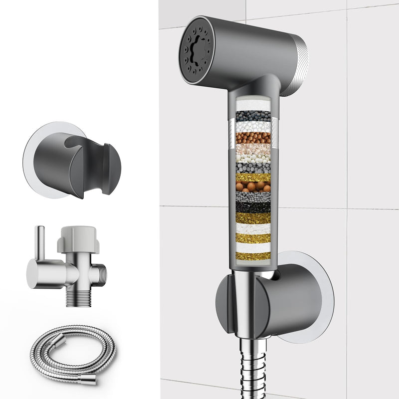 FEELSO Handheld Bidet Sprayer for Toilet with Filtered, Adjustable Water Pressure Jet Spray with Leak-Proof Toilet Hose-Feminine Wash Baby Cloth Diaper Washer, Pet Shower & Muslim Shower