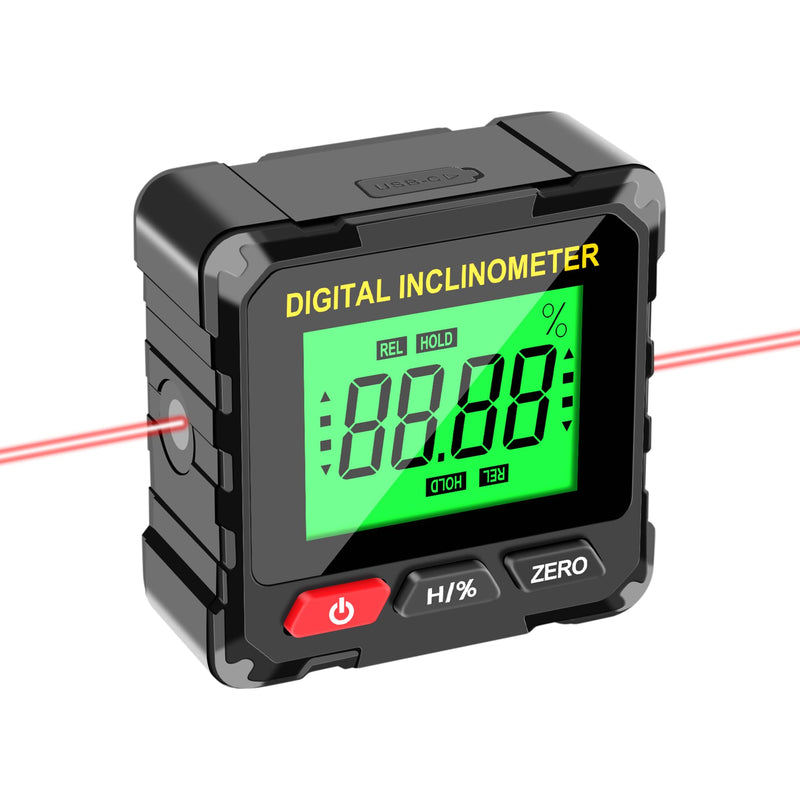  [AUSTRALIA] - Digital Level Box Construction Protractor Range 4 × 90° Resolution 0.05° Angle Finder Gauge Inclinometer with 4PCS Magnets and Infrared Rays for Construction,Woodworking,Building and etc.