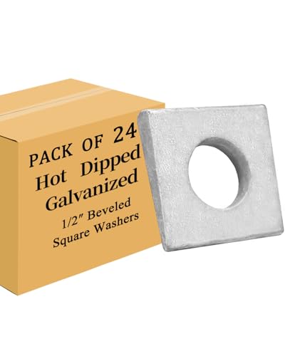 24-Pack 1/2" Hot-Dipped Galvanized Beveled Washers, I-Beam Strut Shim