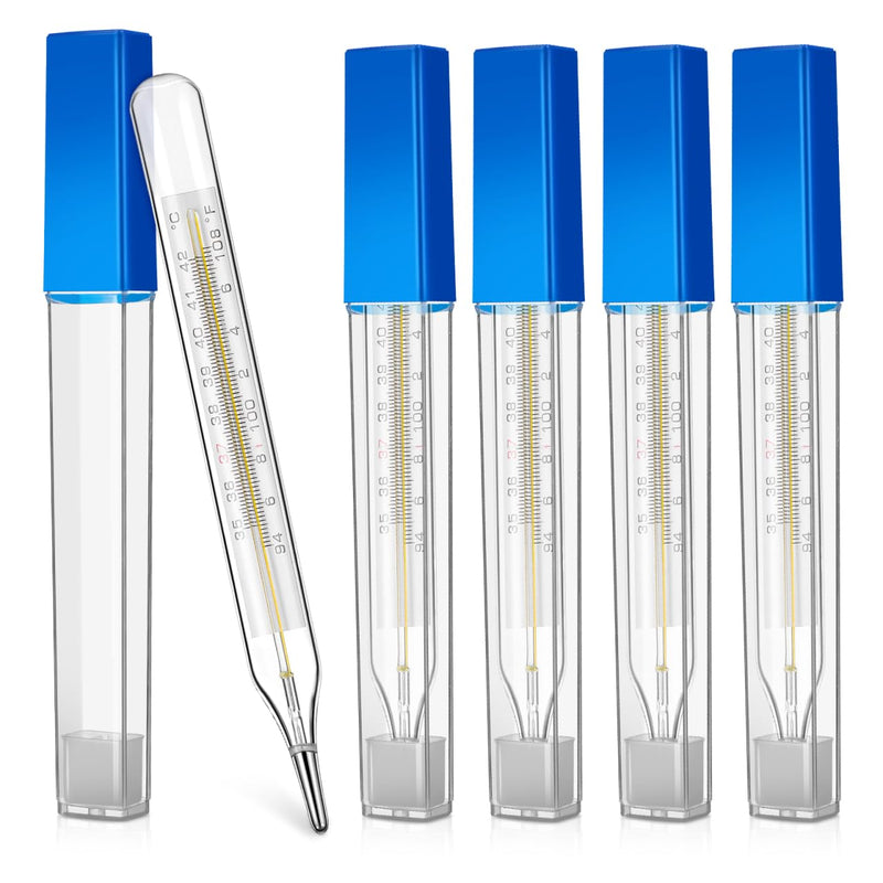 Ipetboom 5 Pcs Glass for Adults Dual Scale Celsius & Fahrenheit Accurate Body Temperature Measurement for Kids and Family Home Use 5.31 X 0.66 X 0.43 in 5pcs