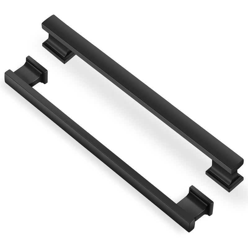 Lardmon 3 Pack 7.5 Inch(192mm) Hole Center Matte Black Kitchen Cabinet Handles Modern Cabinet Pulls Kitchen Cabinet Hardware Solid Drawer Pulls Handles for Dresser, Total Length 8.54 Inch 7.5 Inch Hole Center