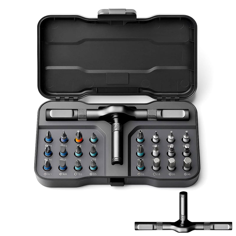 24 in 1 Magnetic Screwdriver Set,Upgrade DIY Ratchet Screwdriver Set with Detachable Ratchet Handle- Precision Repair Tool Kit for Furniture,Computer,Bicycle,Electronics,Phone,Watch