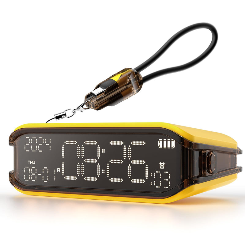 Digital Alarm Clocks for Bedrooms, Small Alarm Clock for Bedside, Loud Alarm for Heavy Sleepers, Adjustable Brightness, 12/24H, Pomodoro Timer