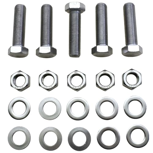 (Pack of 5pcs) M16 Thread Pitch 1.5mm 304 Stainless Steel Metric Hex Head Cap Screws Bolts, Hexagon Head Bolts (M16x55mm) M16x55mm