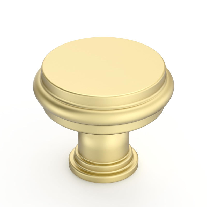 Amerdeco 10 Pack Brushed Gold Cabinet Knobs 1.3 Inch(32mm) Single Hole Zinc Solid Kitchen Cabinet Handles Round Cabinet Drawer Pulls 1.3"/32MM Single Hole