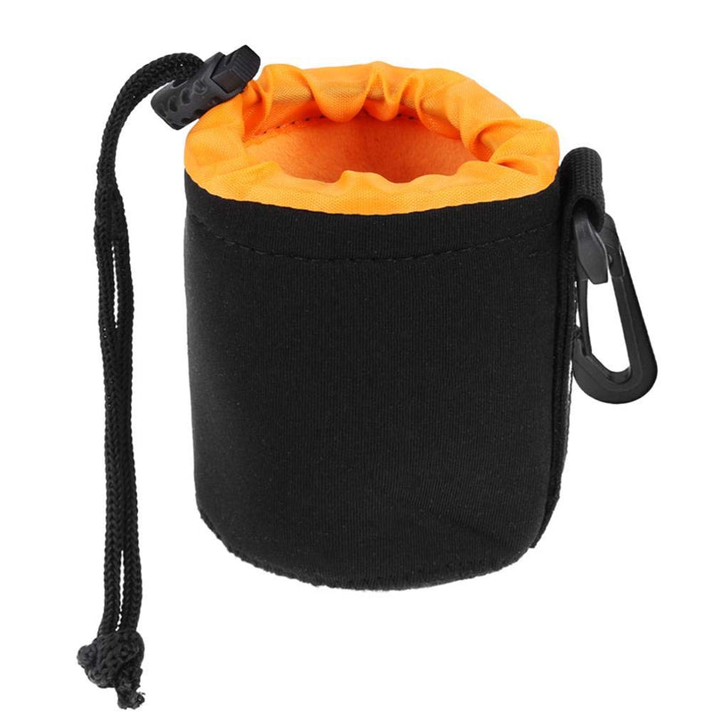 S Size (Small) Camera Lens Pouch, Thick Protective Neoprene Bag Storage Cover Case with Drawstring Design, Soft Plush Interior, Compatible for Canon, for Nikon, for Sony DSLR Lenses S: 8cm x 10cm (D x H)