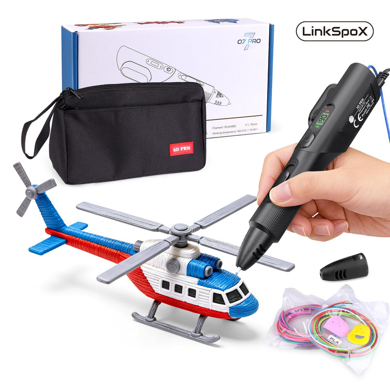 3D Printing Pen Kit, 3D Printer Pen with Adjustable Temperature,Stepless Speed, PLA/ABS Compatible 3D Drawing LCD Display, for Creative Art, DIY Projects,Black