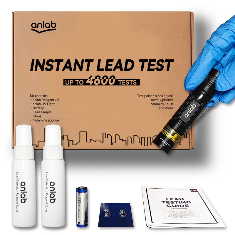 Lead Test Kit for Paint, Ceramics & More | Instant Lead Test | Up to 4800 Uses| Fast, Accurate Results | UV Light Visible (Lead Test) Lead Test Kit for Paint
