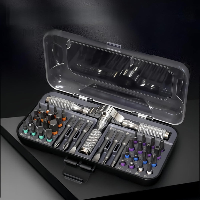 Magnetic Precision Screwdriver Set 39 in 1, Alloy Tool Steel, Multi Bit Magnetic Drive Kit with Detachable Ratchet Handle, Portable Compact Sturdy Tool Case for Furniture Electronics Bicycle