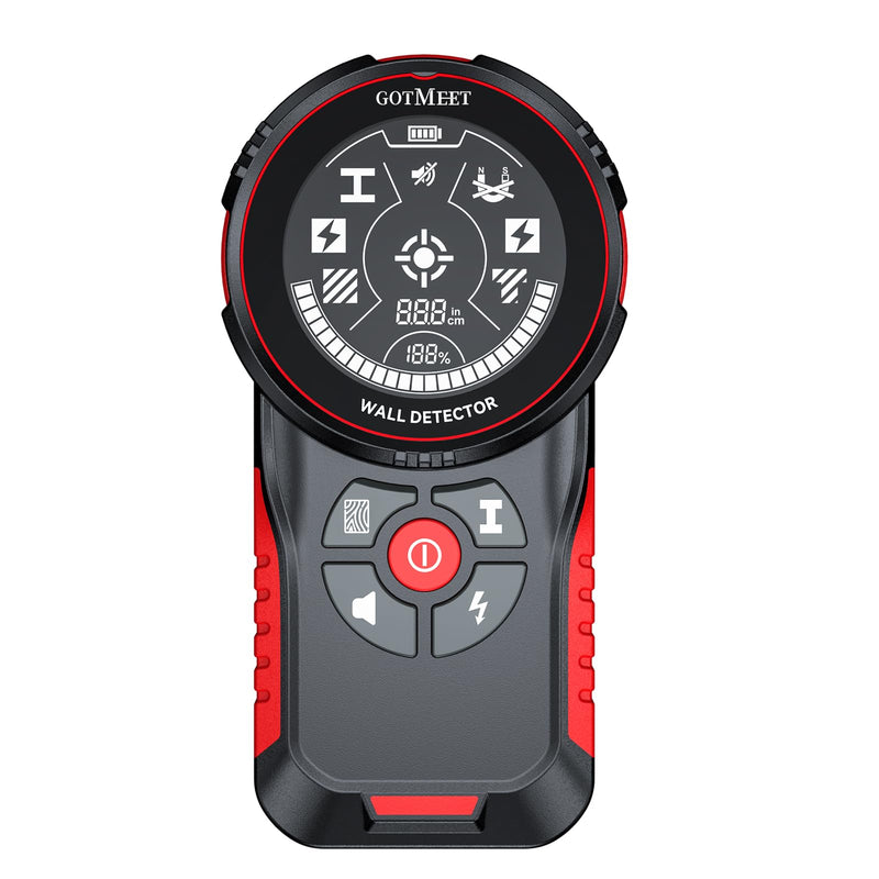 Stud Finder Wall Scanner - Rechargeable Stud Finder Tool with Smart Sensor, HD LCD Display & Audio Alarm, Electronic Stud Detector for Metal Wood AC Live Wire Studs Joist Water Pipe