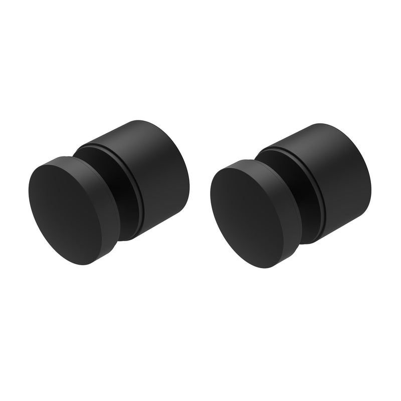 Stainless Steel Glass Clamp Standoffs Round Large Heavy Duty 2 inches - Inline Design (Pack of 2) (Black Matte Powder Coat) Black Matte Powder Coat Round 40 mm