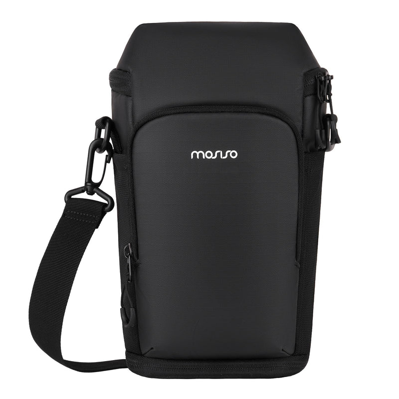 MOSISO Camera Bag, Crossbody Shoulder Photography Bag with Lens Kit, Black | Top Access DSLR SLR Padded Camera Case with Expandable Bottom Layer, Compatible with Canon/Nikon/Sony