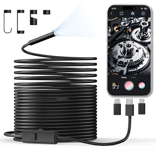 Endoscope Camera with Light, 1920P HD Borescope Inspection Camera 32.8ft Single Lens