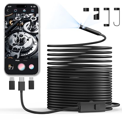 Endoscope Camera with Light, 1920P HD Borescope Inspection Camera 32.8ft Dual Lens