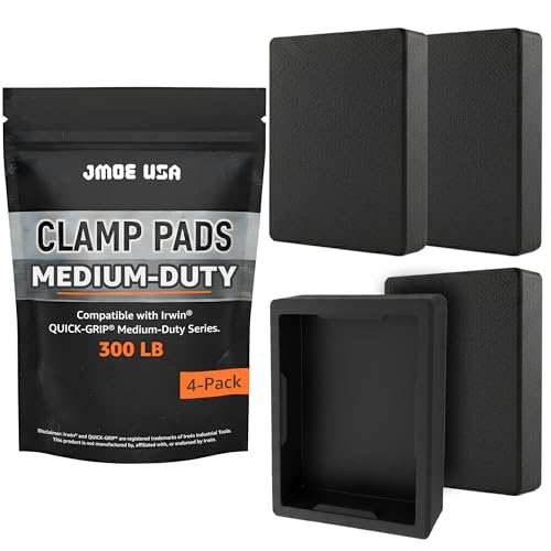 Jmoe USA Replacement Clamp Pads Compatible With Irwin QUICK-GRIP Clamps, Non-Marring High-Grip Surface, Durable Polymer Covers, Woodworking Accessory (Medium-Duty - 300lb) Medium-Duty (300lb)