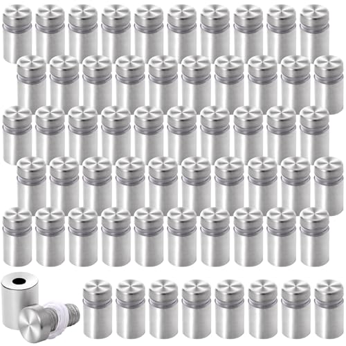 60 PCS Stainless Steel Sign Standoffs, 1/2" x 3/4" Standoff Screws