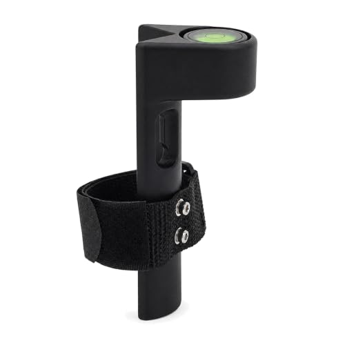 Adjustable Grade Rod Level, Aluminum Alloy Survey Rod Bubble Level for Round and Rectangular Bars, Large Vial Design