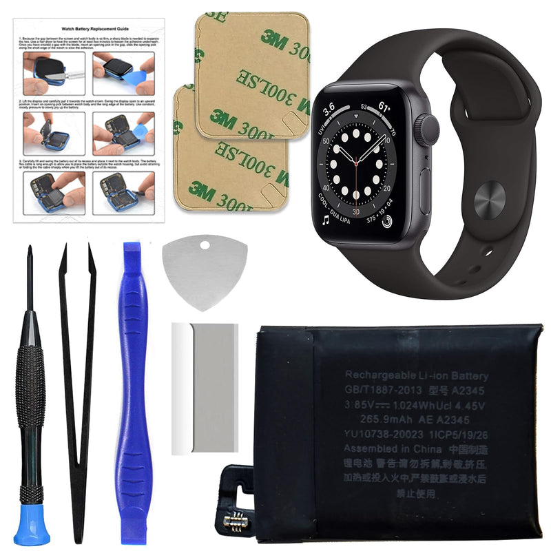Replacement Battery Kit Compatible with Apple Watch Series 6 40mm, with Tools, Manual, Tape