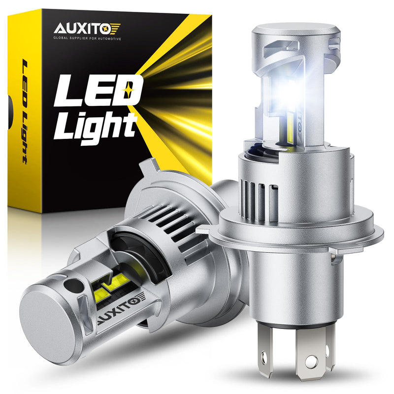 AUXITO H4 Head|ight Bulbs 9003 Bulbs, 900% Super Brighter, 6500K Cool White, 1:1 Mini Halogen Size 9003 Light, Plug and Play, Pack of 2 9003/H4
