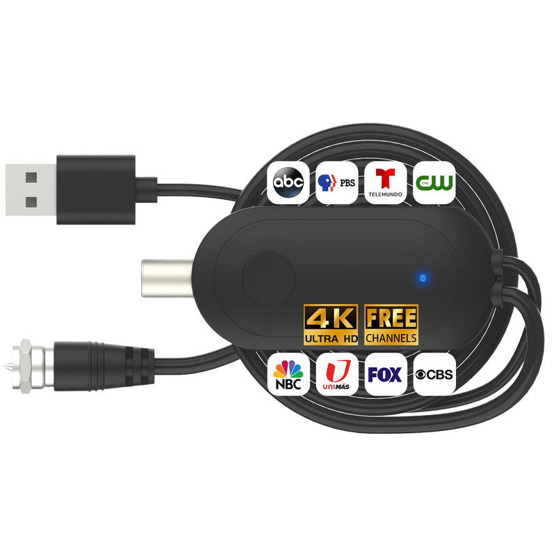 TV Antenna Amplifier 25dBi High Gain HDTV Signal Booster, Low Noise USB Powered for Digital Indoor HDTV 4K 1080P ATSC VHF UHF, Compatible with All TV Antennas (Black)