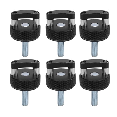Hard Top Arrow Storage Case Bolts, 6PCS Universal Aluminum Thumb Screws with D Ring for JK JLU JT 2007-2018 (Black) Black