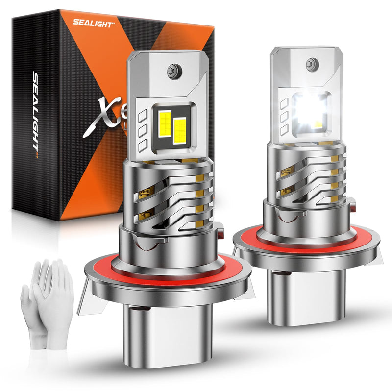 SEALIGHT H13 Bulbs, 48,000LM 900% Brightness 9008 Light Bulbs, 6500K Cool White with 15000RPM Fan, Plug and Play ATV/UTV, 10-Year Extended Lifespan IP68 Waterproof, Pack of 2