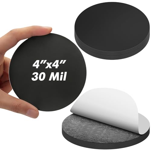 Party Zealot 20 Pcs 4 Inch Round Magnets with Adhesive Backing, Big Adhesive Magnetic Dots Peel and Stick, Precut Sticky Circle Magnets for DIY Crafts Projects Whiteboard Fridge, Magnetic Stickers