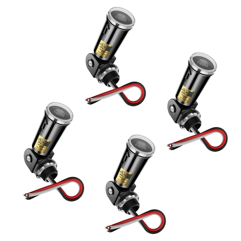 Dusk to Dawn Sensor,Greencycle 4PK Photocell Sensor for Outdoor Lights Auto On/Off, Waterproof IP65 Photo Cell for Outdoor Lighting, Flood Light, Lamp Post - Energy Saving & Easy Install Dusk to Dawn Sensor 4
