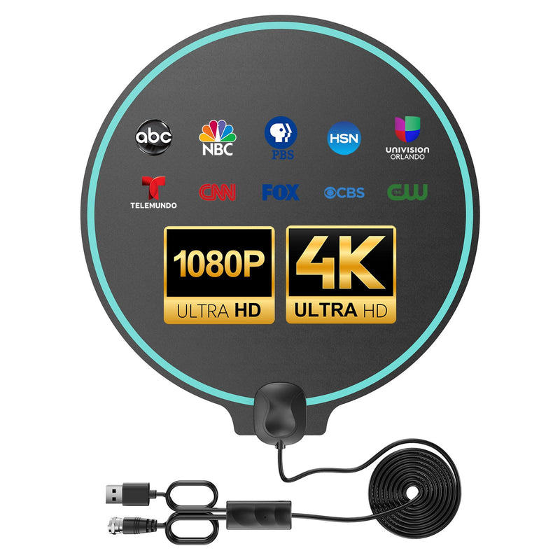2026 Upgraded 1200 Miles TV Antenna, Digital Antenna with 360° Signal Reception for 4K HD, 16ft Coaxial Cable, Easy Installation Medium
