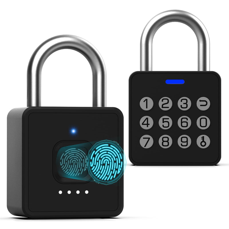 Fingerprint Padlock with Code,Combination Padlock Gym Locker Lock,Smart Padlock with Fingerprint Gym Lock Waterproof for Outdoor Gate Fence Shed Storage Gym Locker School