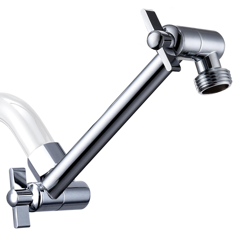 G-Promise 5.8 Inch All Metal Shower Head Extension Arm, Adjustable Extender with Locking Screw for Rise or Lower Rainfall and Fixed Shower Head, Universal G1/2 Connector Replacement Part (Chrome) Chrome