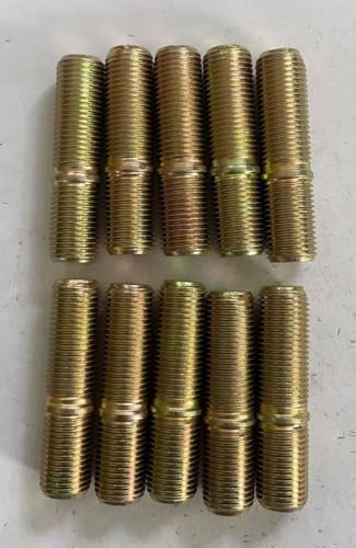 10pcs Double End Wheel Stud Screw in Bolts 1/2"-20 Dia 2" Long Fine Thread Bolts Replacement for Trailer Triton Dexter Hub