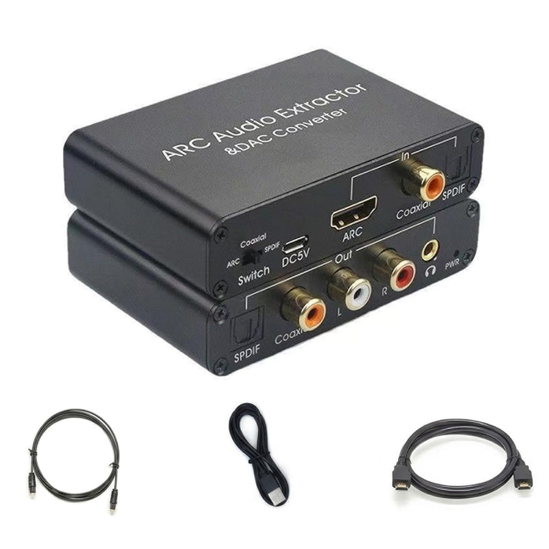 HDMI ARC Audio Extractor Converter,192KHz ARC Audio Extractor DAC Converter, Digital to Analog Audio Converter, Optical HDMI ARC to Optical/Coaxial Stereo L/R 3.5mm Jack for TV (ARC/SPDIF Coax Input) ARC/SPDIF Coax input