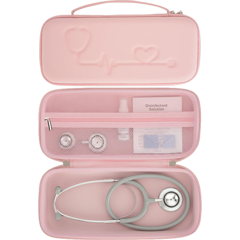 Stethoscope Case for 3M Littmann Classic III, Cardiology IV, Lightweight II S.E, MDF Instruments Stethoscopes, Hard Storage Case for Stethoscope Accessories, Nursing School Essentials - Pink