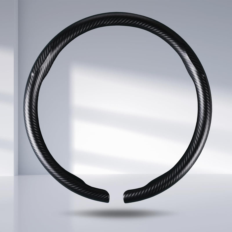 Carbon Fiber Steering Wheel Cover, Thin Steering Wheel Cover Protector Universal Car Steering Wheel Accessories, Matte Black A matte black