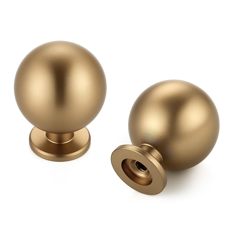 12 Pack Champagne Bronze Cabinet Knobs, Round Ball Drawer Knobs for Cabinets and Dressers, 1" Diameter 12
