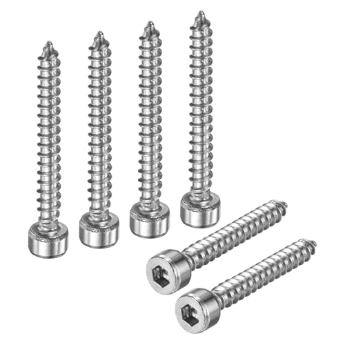 M METERXITY 100 Pack Hex Socket Head Screws, M4x35mm Stainless Steel Bolts Full Thread Self Tapping Screws for Furniture Machinery Electrical Appliances [Silver]
