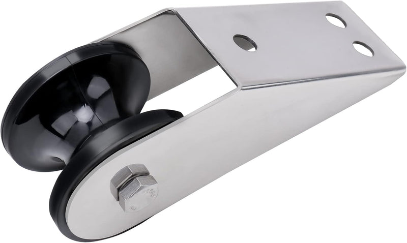 Pebbly Beach Bow Anchor Roller, 6.5" Heavy Duty Boat Bow Anchor Rubber Roller, 316 Stainless Steel Bow Anchor Holder Fixed Bracket for Boats, Marines, Yachts, Kayaks 6.5"