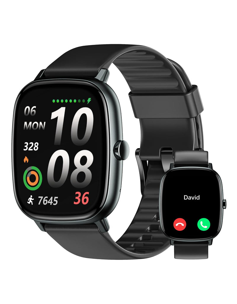 HUAKUA Smart Watch for Men Women with GPS Built-in Answer/Make Call Black | 1.95" HD, for iPhone/Android Phones, Fitness Tracker Heart Rate/Sleep Monitor, Step/Calories Counter 100+ Sport, Waterproof