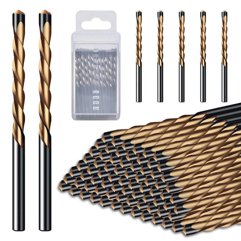 50Pcs 1/8 Inch Spiral Drywall Router Bits Set -Brocas para Drywall High Speed Steel Drywall Cutting Bit Kit with Guide Point for Drywall Cutout Tool Black