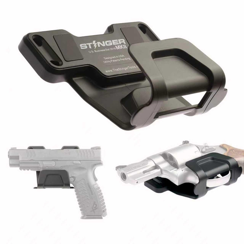  [AUSTRALIA] - Stinger car Holsters for Pistols — Universal Magnetic Gun Mount with Trigger-Guard Receptacle, 30 lb Neodymium Magnet, Protective Rubber Coating — Mounts in Car, Truck, Home, Safe or Wall