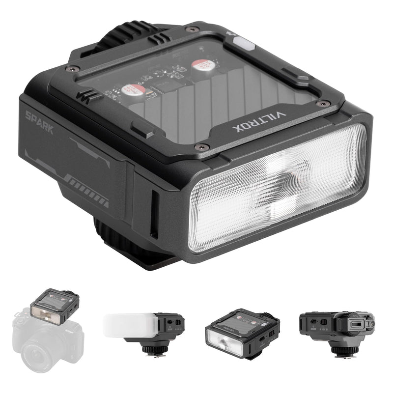 VLITROX Spark Z3-N TTL Camera Flash for Nikon | Hot Shoe-Mount Flashes Speedlite, TTL Auto & Manual Modes, 1s Recycle, 650 Shots Battery Life, USB-C Rechargeable，Gray Spark Z3-N Camera Flash