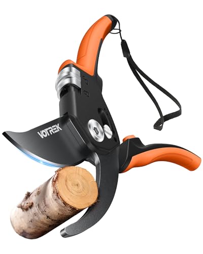 Pruning Shears, Patented Stepless Handle Opening for All Hand Size Bright Orange