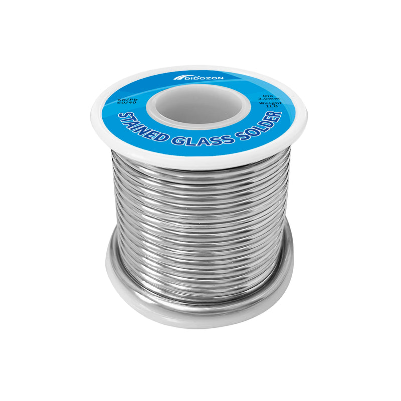 60/40 Solder for Stained Glass, 1/8 Inch Diameter, 1 Pound Spool, Stained Glass Supplies