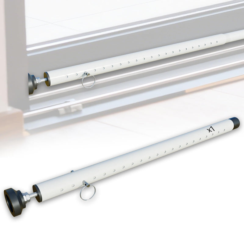 Sliding Door Lock Rods, 1-Pack Set 17-50 Inch Adjustable Door & Window Safety Rods Sliding Door Security Bar Locks with Rubber Tips, Window Lock Bars for Home, Apartment, Travel & Patio （White） 1 Pack