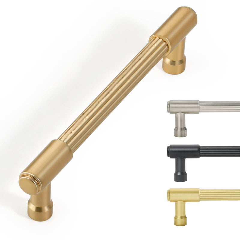 5 in (128 mm) Champagne Bronze Cabinet Pulls, 6 Pack, Zinc Alloy Kitchen Cabinet Handles for Kitchen Cabinets, Drawers and Dressers 5"(128MM) Hole Centers