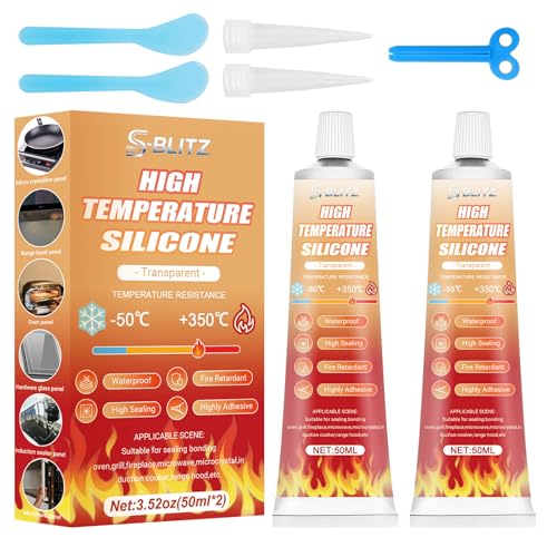 Clear High Heat Silicone Sealant Set, High Temp Silicone Sealant 100ml