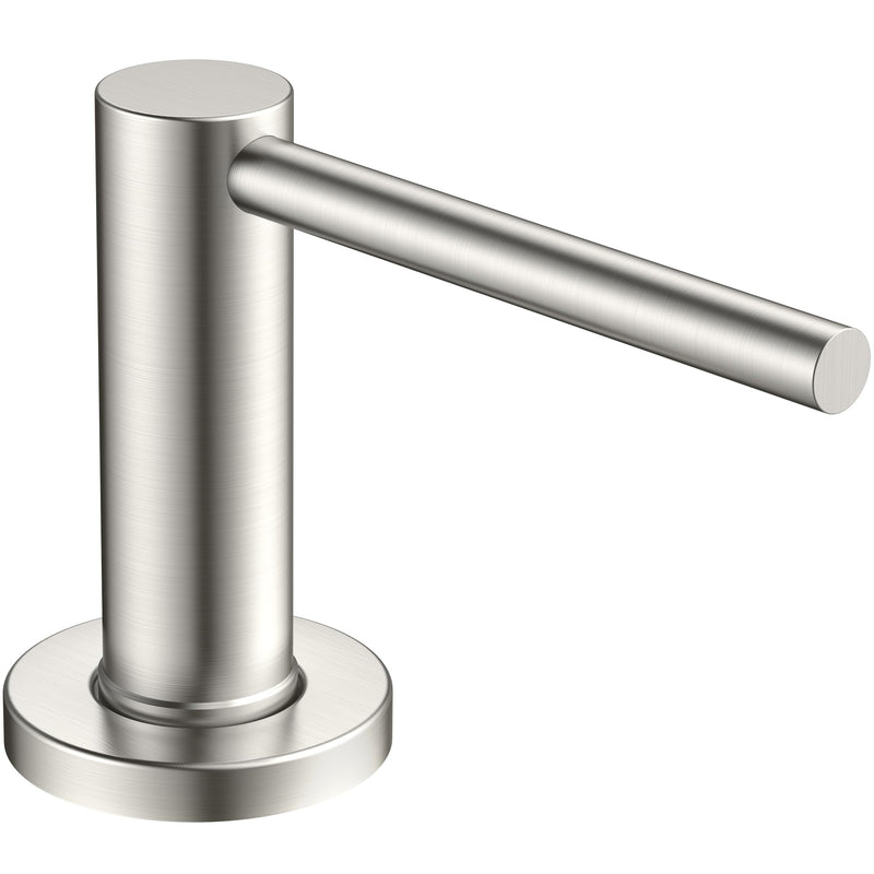 FORIOUS Soap Dispenser for Kitchen Sink, Stainless Steel Liquid Dish Soap Dispenser Pump with Top Refill 17oz Soap Bottle, Brushed Nickel Built in Sink Lotion Dispenser for Kitchen Countertop