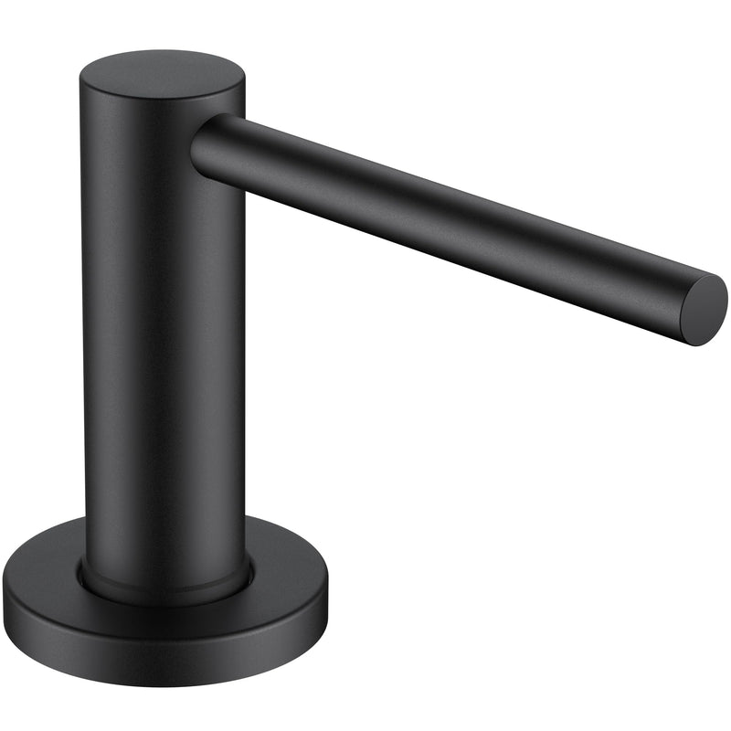 FORIOUS Soap Dispenser for Kitchen Sink, Black Stainless Steel Liquid Dish Soap Dispenser Pump with Top Refill 17oz Soap Bottle, Built in Sink Lotion Dispenser for Kitchen Countertop Matte Black